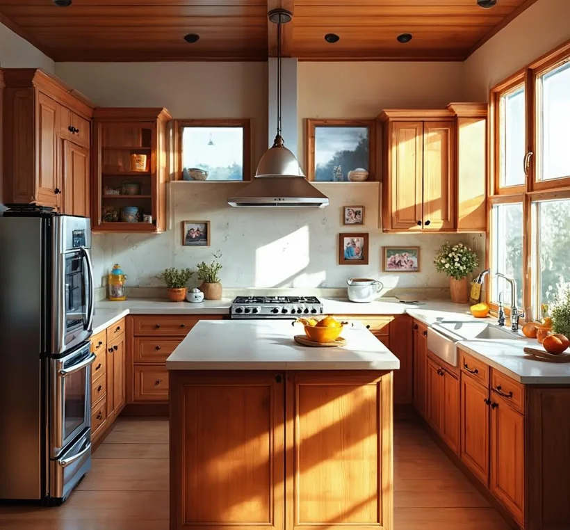 Bright family kitchen at Garden Gate House