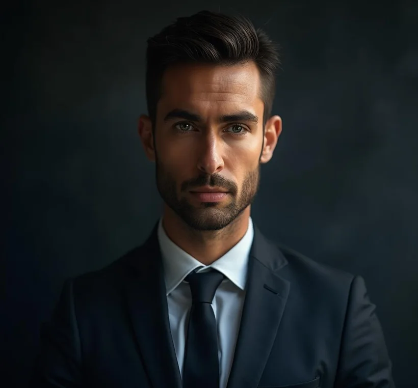 Sebastian Vance, founding partner of Noir Residences, in a dark suit